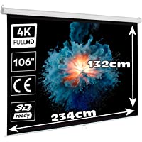 Pantalla de proyeccion Manual Luxscreen 106&quot- Pulgadas 16:9- área Visible Blanca Mate de 234 x 132cm - cajetin de 246cm…